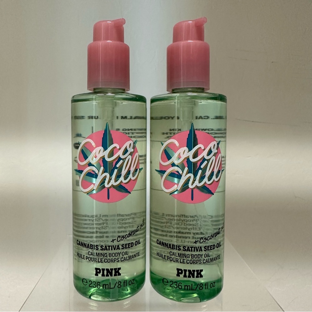 2 Victoria’s Secret PINK Coco Chill Body Oils - Picture 1 of 5